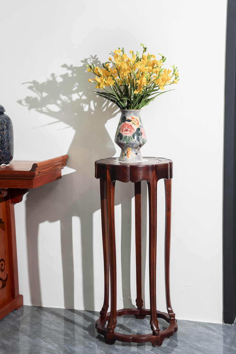 Đôn tròn gỗ Cẩm