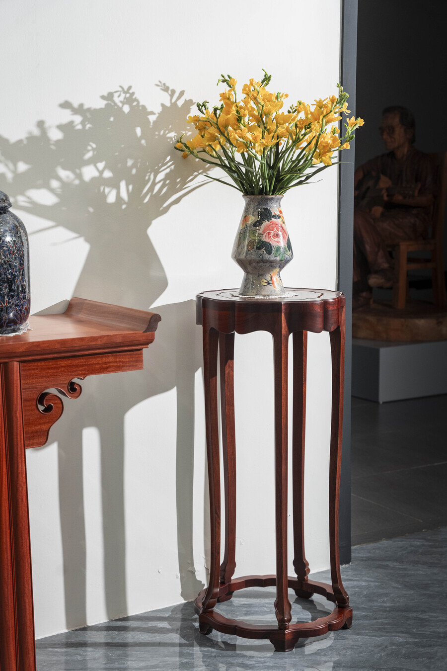 Đôn tròn gỗ Cẩm